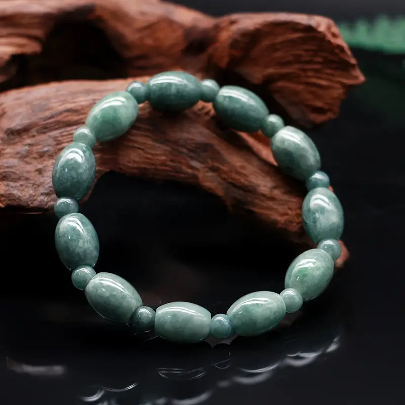 Natural Jade Bracelet, Green Beads Bracelet, Christmas Gift Couple Gift For Men And Women