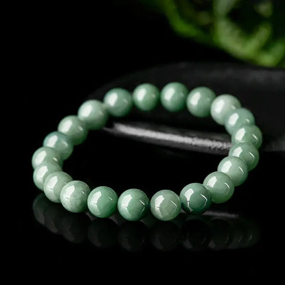Natural Jadeite Jade Bead Bracelet, Round Jade Bead Bracelet, Jadeite Bead Bracelet, Men's Jade Bracelet