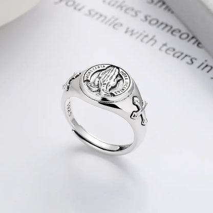925 Sterling Silver Ring Praying Hands Ring Unisex High Quality Jewelry for Daily Wear