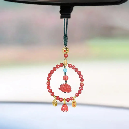 Purple Gold Sand Nafu Shipping Peace Pendant, Cinnabar Good Luck Healing Car Rearview Mirror Pendant Jewelry - Attract Luck