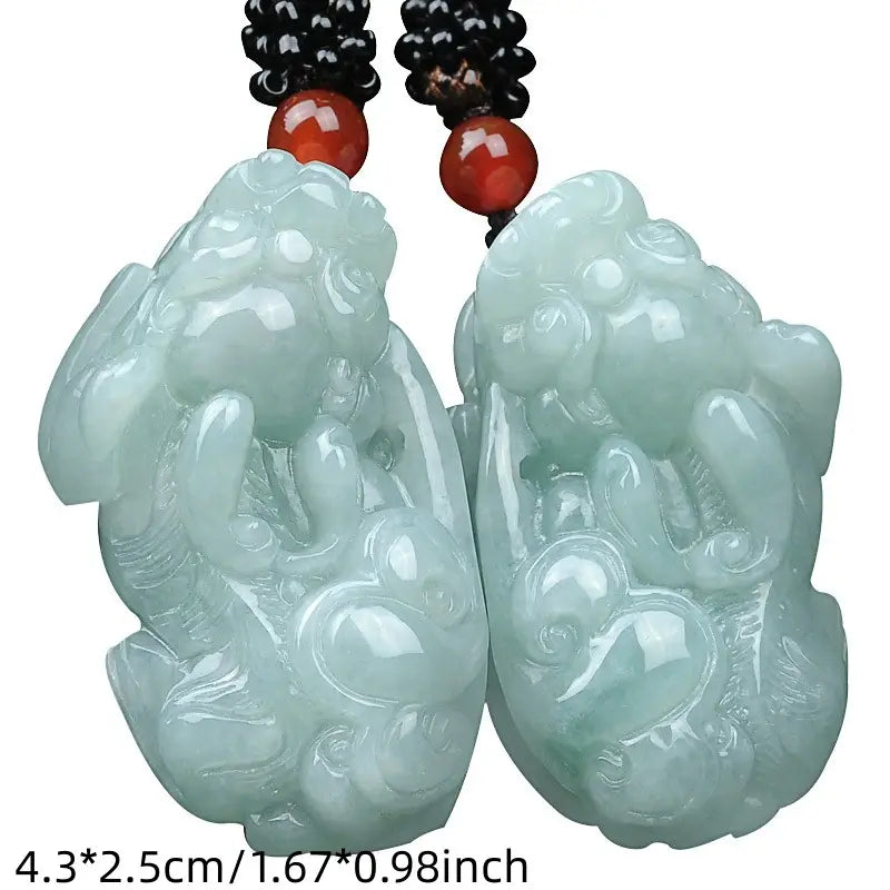 Jade Pixi Decorative Pendants, Bohemian Style Men's Pendant Jade 1 Pair - Attracting Wealth