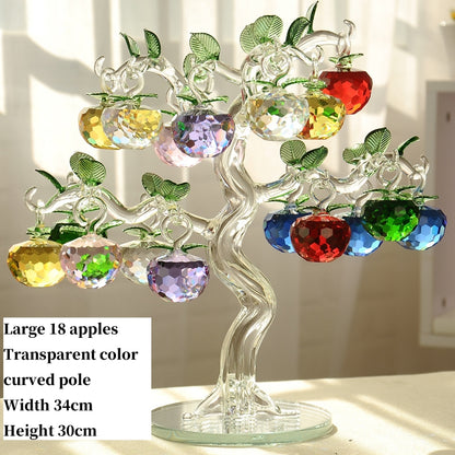Crystal Apple Tree Ornament Gift Colorful Peaceful Fruit Decoration Crystal Tree Home Decoration