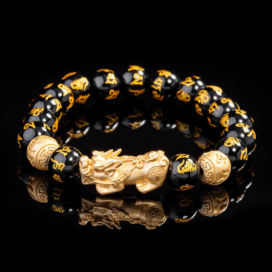 Feng Shui Pixiu Black Obsidian Wealth Bracelet - Attract Wealth