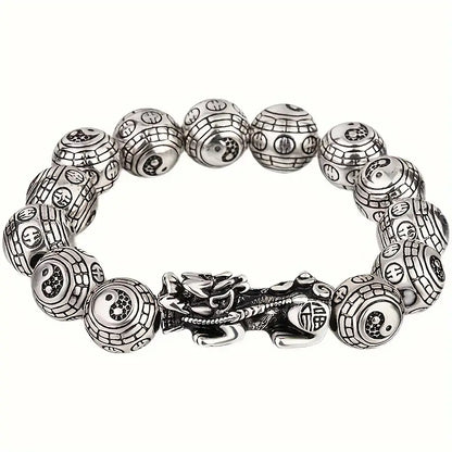 Men's Vintage Brave Beads Silver Bracelet