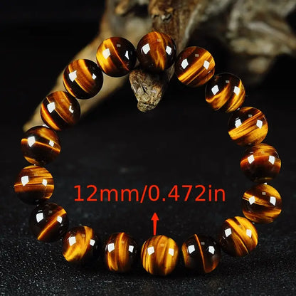 Natural Collectible Yellow Tiger Crystal Stone Crystal Bracelet Lucky Jewelry for Men and Women