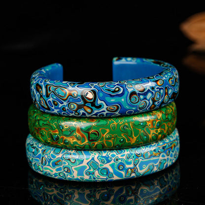 Non-genetic inheritance of lacquer bracelets ladies open bracelets handmade ethnic Chinese style jewelry.