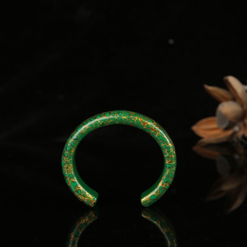 Non-genetic inheritance of lacquer bracelets ladies open bracelets handmade ethnic Chinese style jewelry.