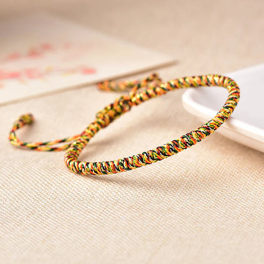 Tibetan Buddhist Knot Lucky Rope Bracelet - Gold
